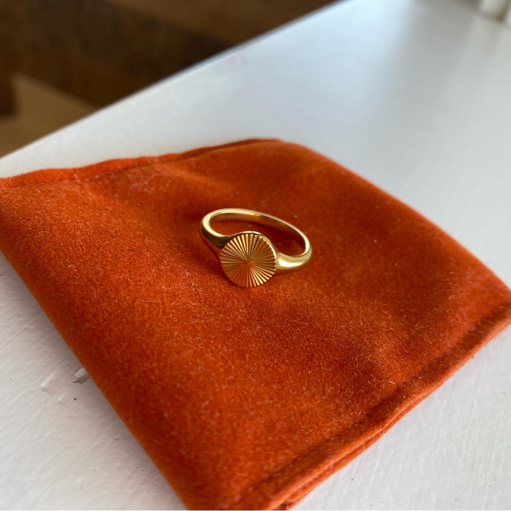 Sun Signet Gold Ring